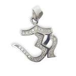 925 Sterling Silver OM Pendant with Zerkons